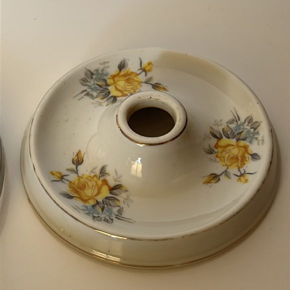 Vintage Removable Hand Held Mirror Porcelain Vanity Bowl Makeup Dressing Table - Picture 9 of 11